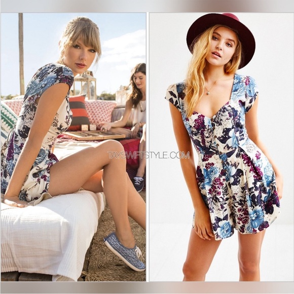 Urban Outfitters Tops - Urban Outfitters Kimchi Blue Ashley Romper White Purple Floral Size Small